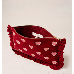 Elizabeth Scarlett Love Hearts Frill Rouge Pouch